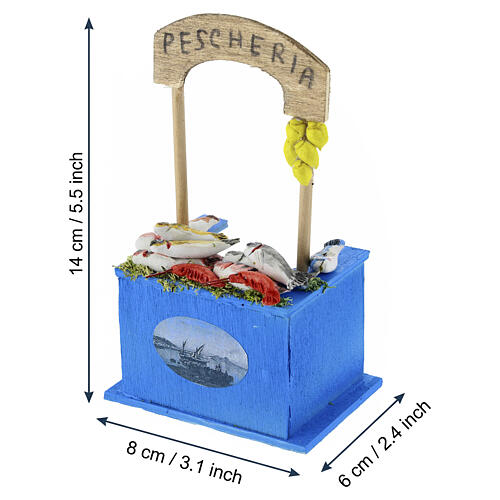 Pescheria banco presepe napoletano 6-8 cm 3