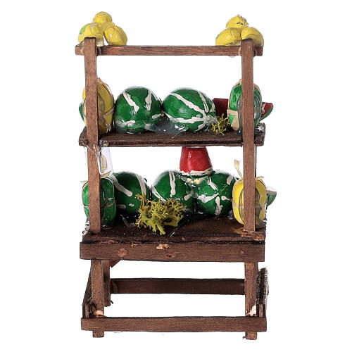 Verkaufsstand mit Wassermelonen, Krippenzubehör, neapolitanischer Stil, für 6-8 cm Krippe 4