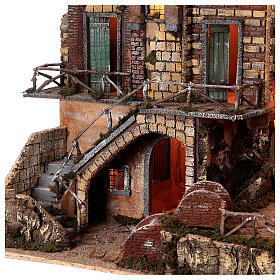 Presepe napoletano stile 700 70x65x45 cm ruscello ponticello 16-18 cm