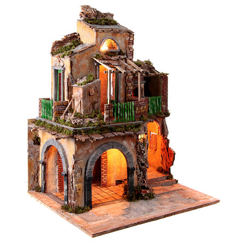 Nativity Scene in 18th century style with oven and fountain 70x60x50 cm for 16-18 cm characters 6