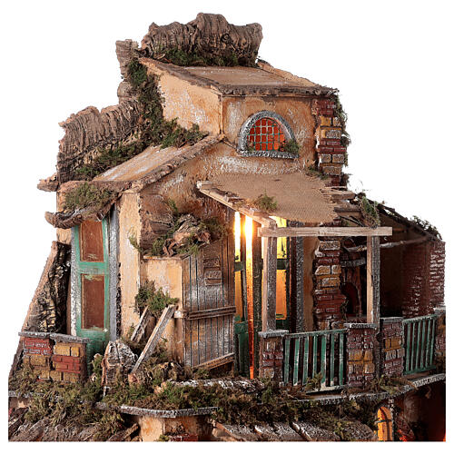 Crèche XVIIIe siècle four fontaine 70x60x50 cm pour santons 16-18 cm 4