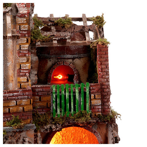Presepe stile 700 forno fontana 70x60x50 cm per statuine 16-18 cm 3