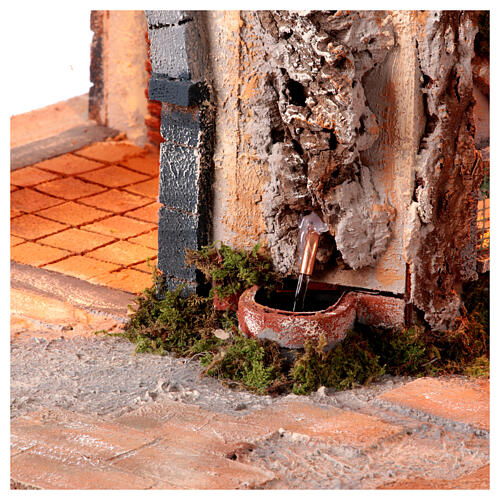 Presepe stile 700 forno fontana 70x60x50 cm per statuine 16-18 cm 11
