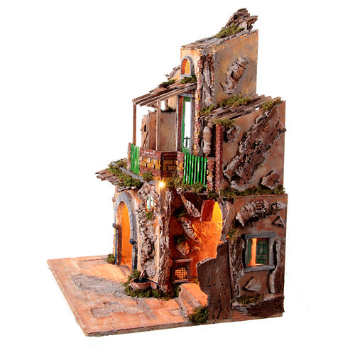 Presepe stile 700 forno fontana 70x60x50 cm per statuine 16-18 cm 15