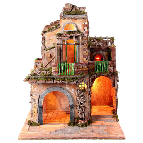 Otoczenie do szopki w stylu 700 z piecem, kuchnią i fontanną, 70x60x50 cm, dla figurek 16-18 cm 2