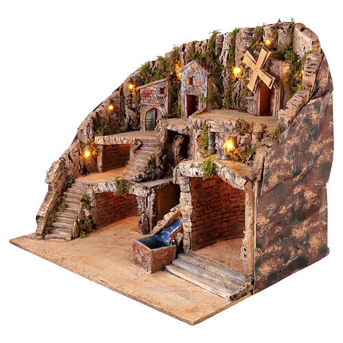 Neapolitanische Krippe mit Bewegungen 55x70x50 cm, 16-18 cm 3