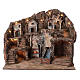 Neapolitan nativity village 55x70x50 cm with movement 16-18 cm s1