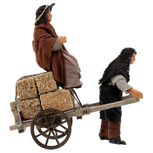 Family with cart for Neapolitan Nativity Scene with 10 cm characters 1