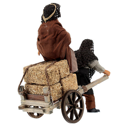 Family with cart for Neapolitan Nativity Scene with 10 cm characters 5