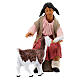 Girl feeding goat 24 cm Neapolitan nativity s1