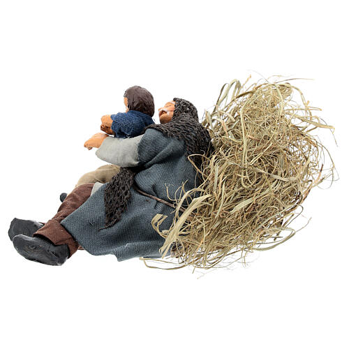 Campesino e criança dormindo para presépio napolitano com figuras altura média 13 cm 4