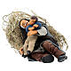 Campesino e criança dormindo para presépio napolitano com figuras altura média 13 cm s2