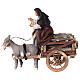 Anciana en su carro con burro belén napolitano 13 cm s1