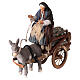 Anciana en su carro con burro belén napolitano 13 cm s2