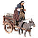 Anciana en su carro con burro belén napolitano 13 cm s3