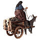 Old woman on cart with donkey 13 cm Neapolitan nativity s5
