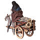 Old woman on cart with donkey 13 cm Neapolitan nativity s6