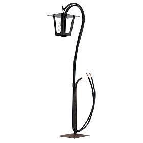 Lampion ze stojakiem z metalu, światło 220V, 18x3x6 cm, do szopki neapolitańskiej 10-12 cm