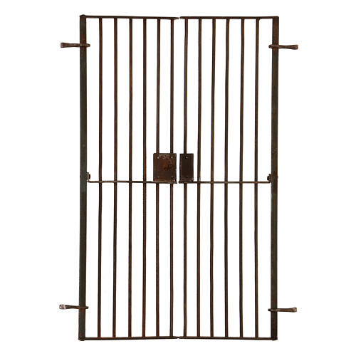 Cancello con ringhiera metallo 30x18x1 cm presepe napoletano di 22-24 cm 1