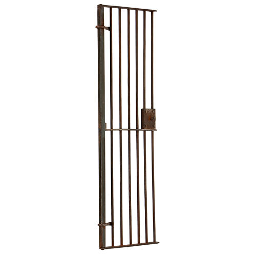 Cancello con ringhiera metallo 30x18x1 cm presepe napoletano di 22-24 cm 2