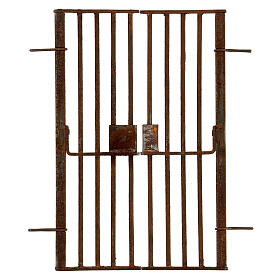 Cancello con ringhiera metallo presepe napoletano di 12-14 cm 16x10x1 cm