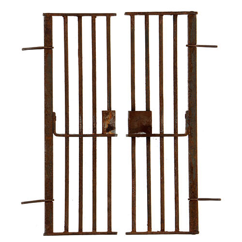 Cancello con ringhiera metallo presepe napoletano di 12-14 cm 16x10x1 cm 3