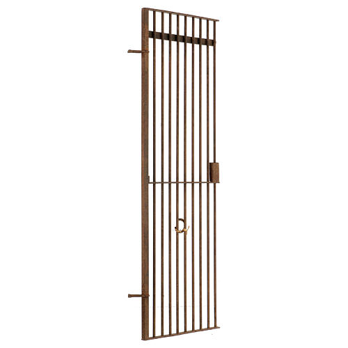 Cancello con ringhiera metallo 50x30x1 cm presepe napoletano altezza statue 40 cm 2