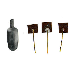 Sessola metallo con cartellini per prezzi 1x1x3 cm presepe napoletano 16-18 cm