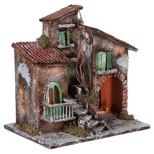 Village for Neapolitan Nativity Scene with ligth 30x30x20 cm 4