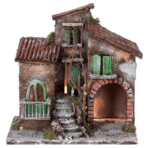 Borgo presepe napoletano luce 30x30x20 cm  1