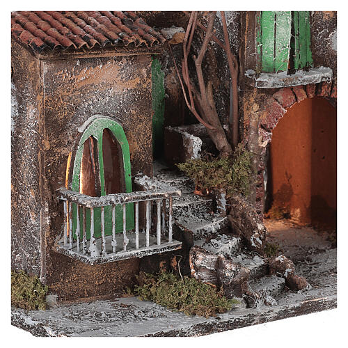 Borgo presepe napoletano luce 30x30x20 cm  2