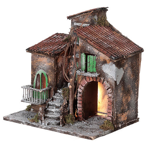 Borgo presepe napoletano luce 30x30x20 cm  3