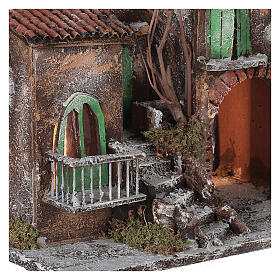 Neapolitan nativity village light 30x30x20 cm