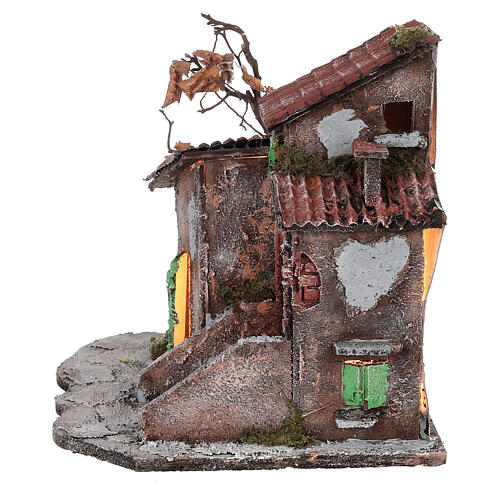 Village house 18th century style Neapolitan setting 30x30x25 cm light 4