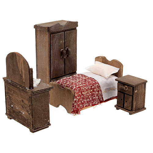 Bedroom kit 4 pcs Neapolitan Nativity 12 cm 10x10x5 cm 3