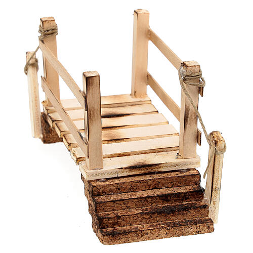 Ponte de madeira em miniatura para presépio napolitano com figuras altura média 14 cm; 7,5x14x5,5 cm 4