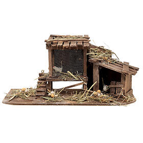 Henhouse with chickens for Neapolitan Nativity Scene with 12 cm characters 10x25x10 cm