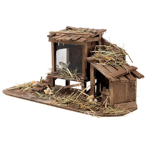 Henhouse with chickens for Neapolitan Nativity Scene with 12 cm characters 10x25x10 cm 2
