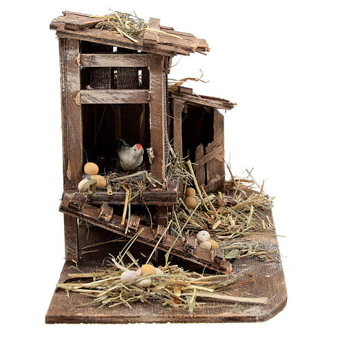 Henhouse with chickens for Neapolitan Nativity Scene with 12 cm characters 10x25x10 cm 4