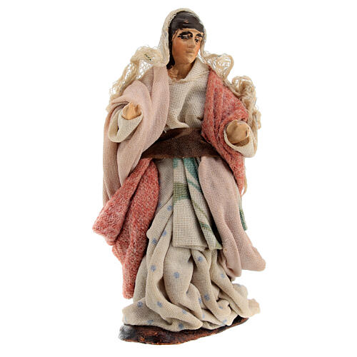 Woman with open arms for Neapolitan Nativity Scene with 8 cm characters 1