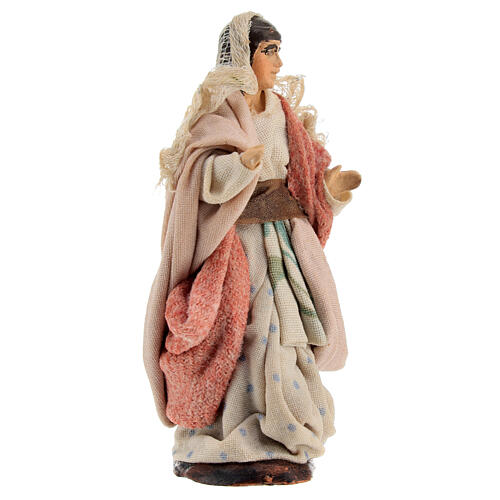 Woman with open arms for Neapolitan Nativity Scene with 8 cm characters 3