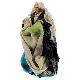 Mulher idosa com roupas a pendurar para presépio napolitano com figuras de 8 cm