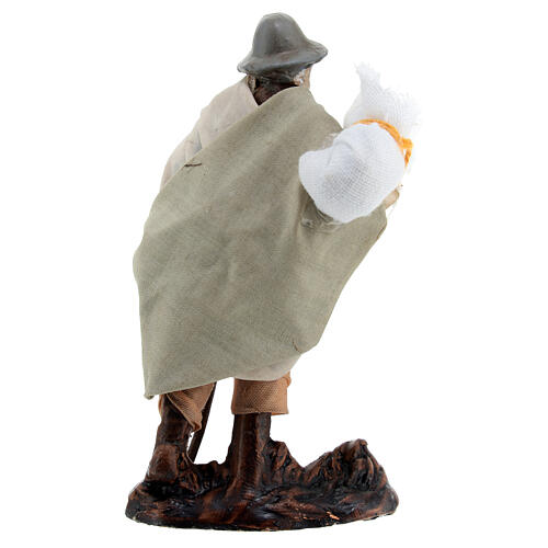 Old man with bag and stick for Neapolitan Nativity Scene with 8 cm characters 4
