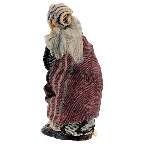Statuette Mann mit Teppichen Neapolitanische Krippe, 8 cm 4