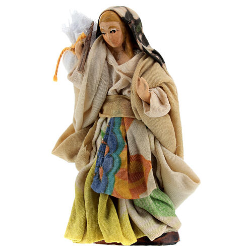 Young woman with a bundle for Neapolitan Nativity Scene with 8 cm characters 3