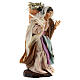 Mujer con cesta de heno estilo napolitano para belenes 8 cm s3