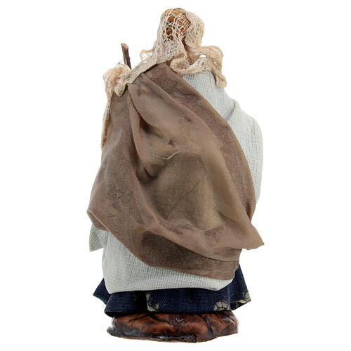 Milkmaid woman with stick Neapolitan nativity scene 8 cm 4