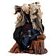 Old man with wood on his shoulders Neapolitan nativity scene 8 cm s1
