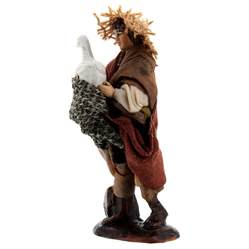 Young farmer figurine with goose for 8 cm nativity scene 2