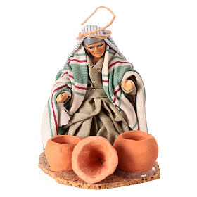 Arabic potter on his knees for Neapolitan Nativity Scene with 8 cm characters